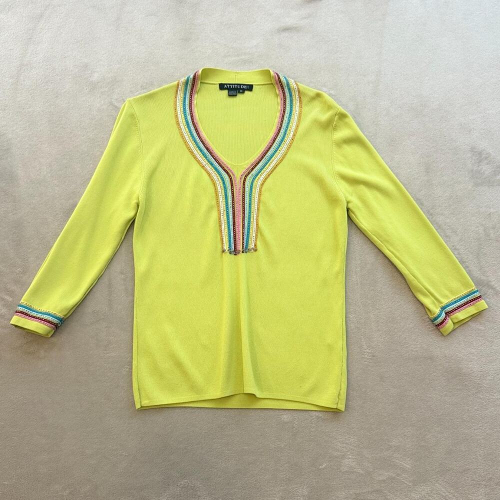 Vintage chartreuse attitude ribbed